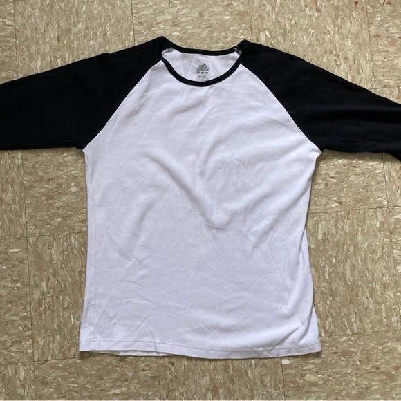 adidas Tops - Adidas white and black baseball 3/4 sleeve shirt XL